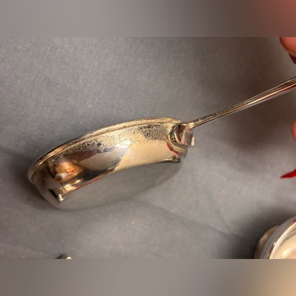 Christmas Vintage 3 Piece Silver Plated Tea Pot, Sauce Pan & Colander Ornaments - Picture 7 of 15